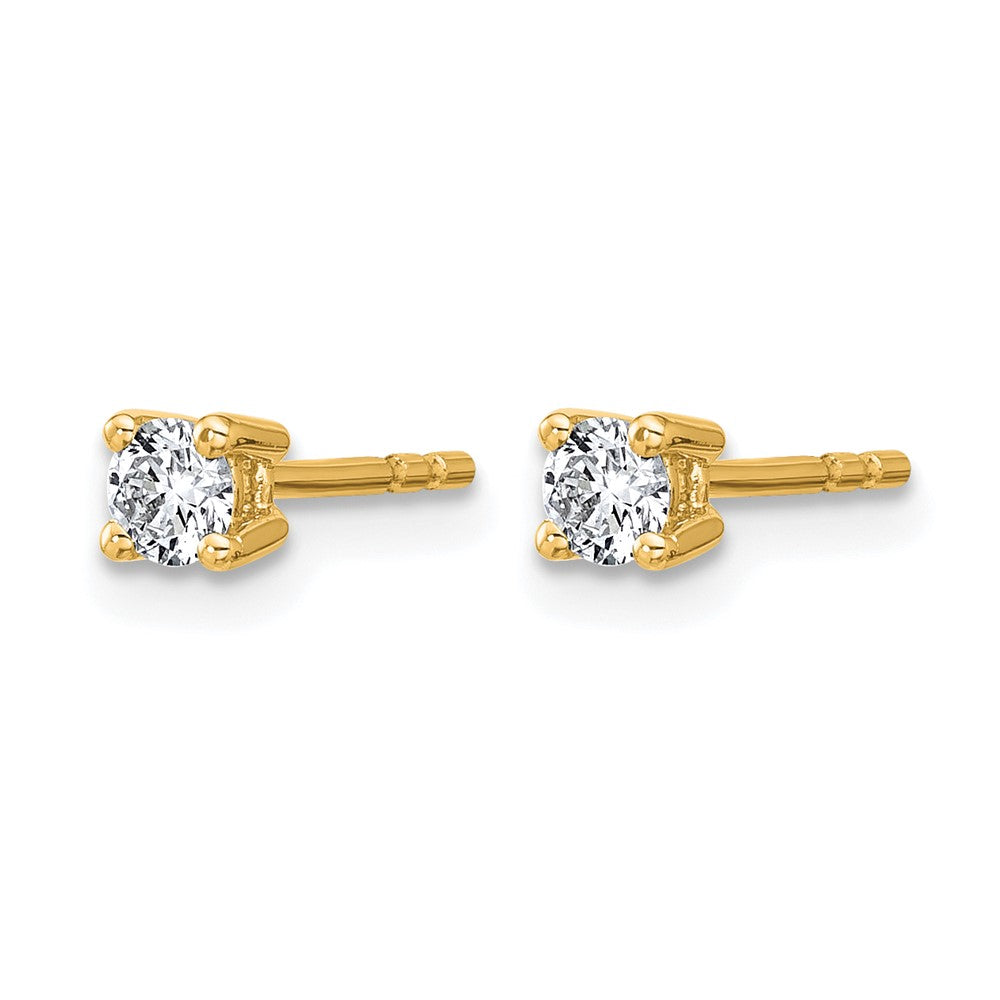 10K Yellow Gold Round 4-Prong .25Ct. Diamond Stud Earrings