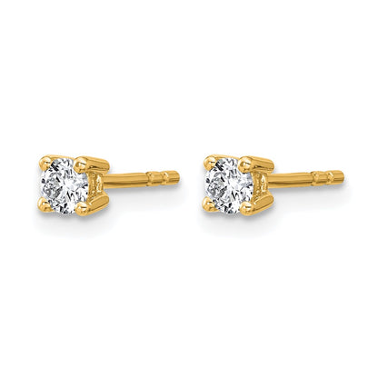 10K Yellow Gold Round 4-Prong .25Ct. Diamond Stud Earrings