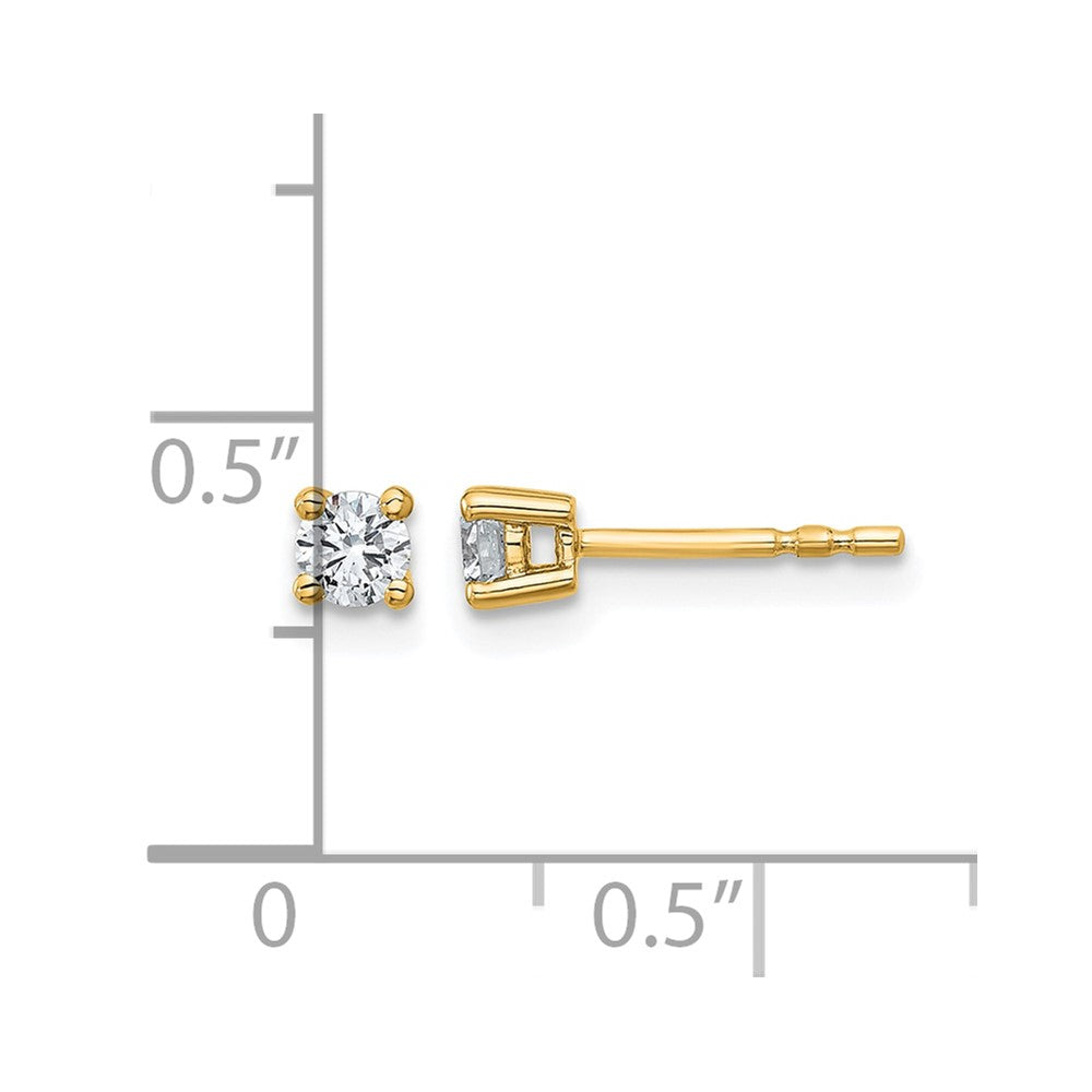 10K Yellow Gold Round 4-Prong .25Ct. Diamond Stud Earrings