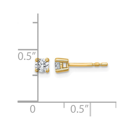10K Yellow Gold Round 4-Prong .25Ct. Diamond Stud Earrings