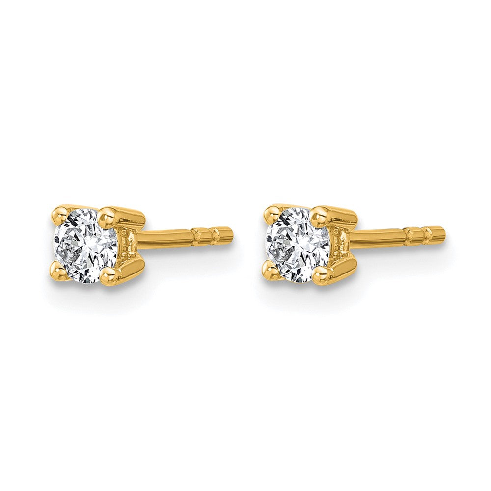 10K Yellow Gold Round 4-Prong .33Ct. Diamond Stud Earrings