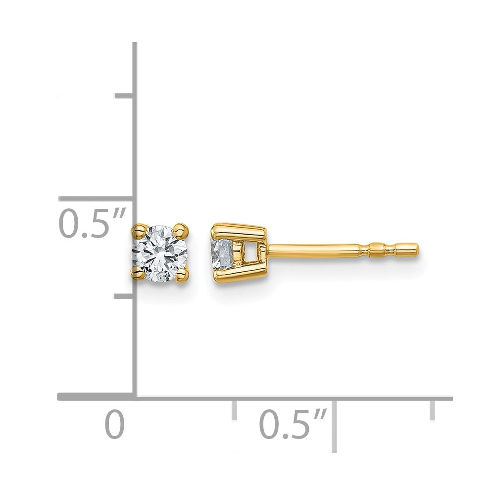 10K Yellow Gold Round 4-Prong .33Ct. Diamond Stud Earrings