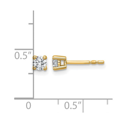 10K Yellow Gold Round 4-Prong .33Ct. Diamond Stud Earrings