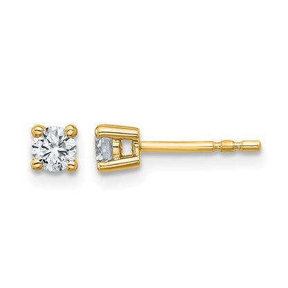 10K Yellow Gold Round 4-Prong .33Ct. Diamond Stud Earrings