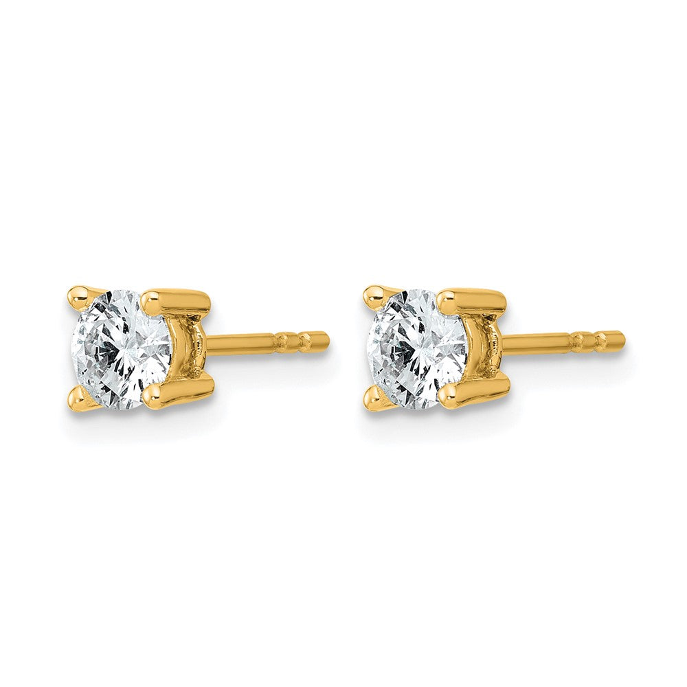 14K Yellow Gold 3/4 Ctw Certified Lab Grown Diamond Vs+ F+ Round 4 Prong Heavy Wt. Stud Earrings
