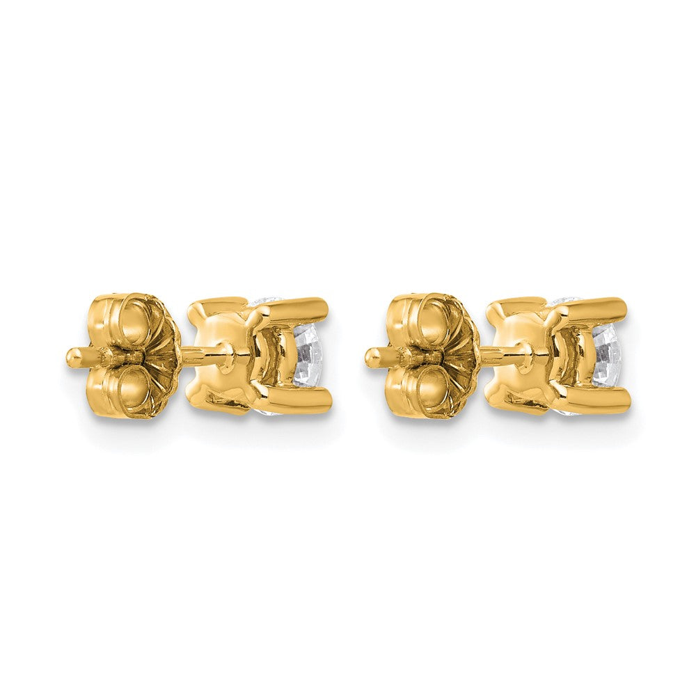 14K Yellow Gold 3/4 Ctw Certified Lab Grown Diamond Vs+ F+ Round 4 Prong Heavy Wt. Stud Earrings