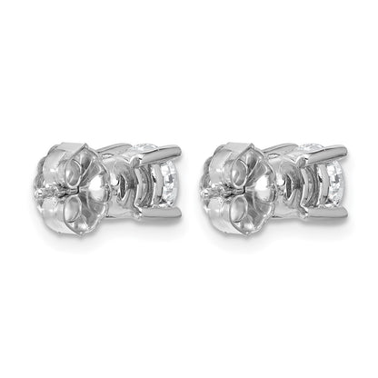 14k White Gold 1 1/2 ctw Lab Grown Diamond VS/SI+ G+ Round 4 Prong Heavy Wt. Stud Earrings