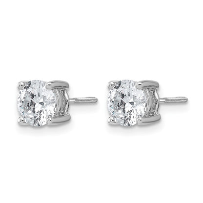 14k White Gold 2 ctw Certified Lab Grown Diamond VS/SI+ G+ Round 4 Prong Heavy Wt. Screwback Stud Earrings