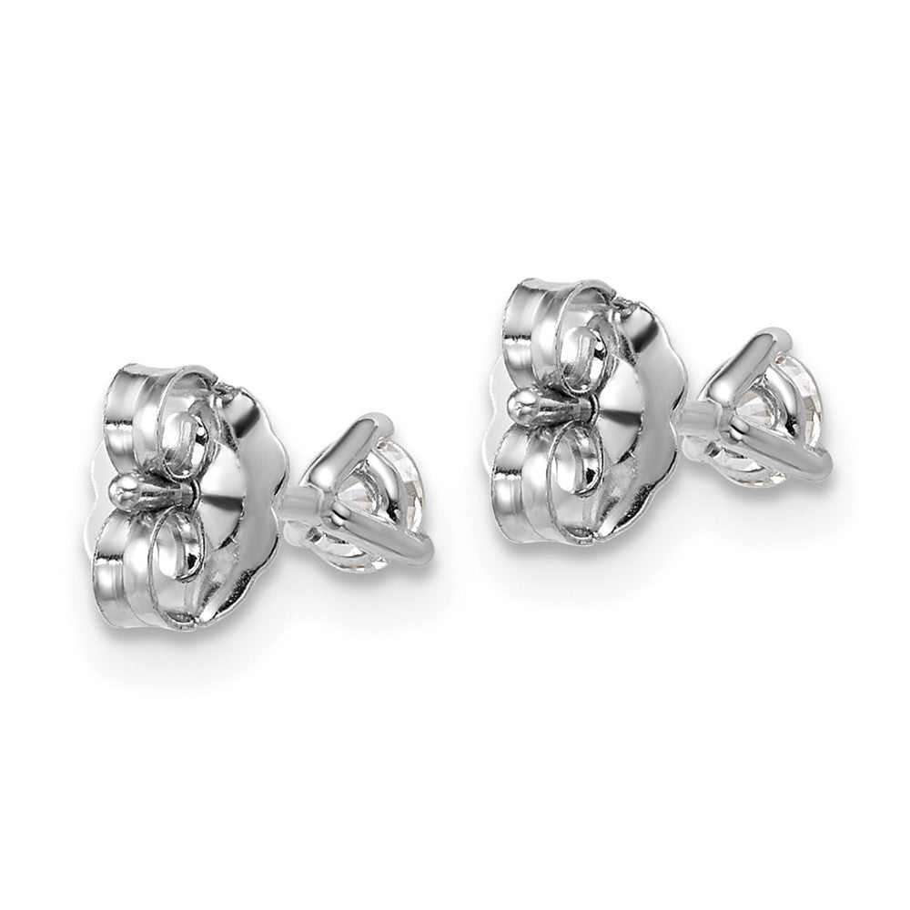 14k White Gold 1/4 ctw Lab Grown Diamond VS/SI+ G+ Round 3 Prong Heavy Wt. Stud Earrings
