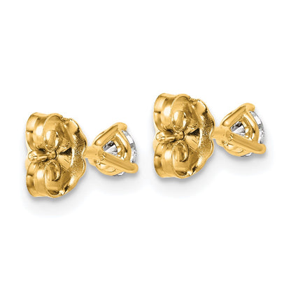 14K Yellow Gold 1/3 Ctw Lab Grown Diamond Vs+ F+ Round 3 Prong Heavy Wt. Stud Earrings