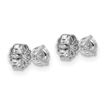 14K White Gold 1/2 Ctw Lab Grown Diamond Vs+ F+ Round 3 Prong Heavy Wt. Stud Earrings