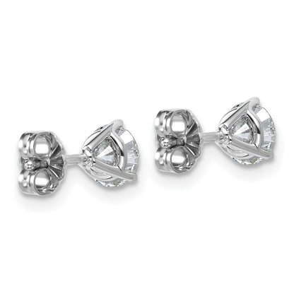 14k White Gold 1 ctw Certified Lab Grown Diamond VS/SI+ G+ Round 3 Prong Heavy Wt. Stud Earrings