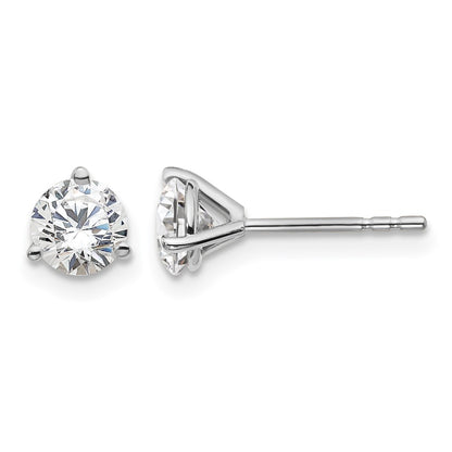 14k White Gold 1 ctw Certified Lab Grown Diamond VS/SI+ G+ Round 3 Prong Heavy Wt. Stud Earrings