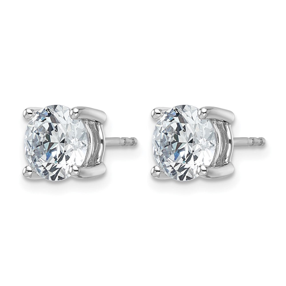 14K White Gold 4 Ctw Lab Grown Diamond Vs+ F+ Round Prong Heavy Wt. Stud Earrings
