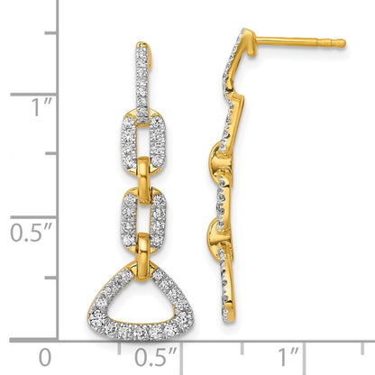 14k Yellow Gold Lab Grown Diamond VS/SI+ G+ Fancy Post Dangle Earrings