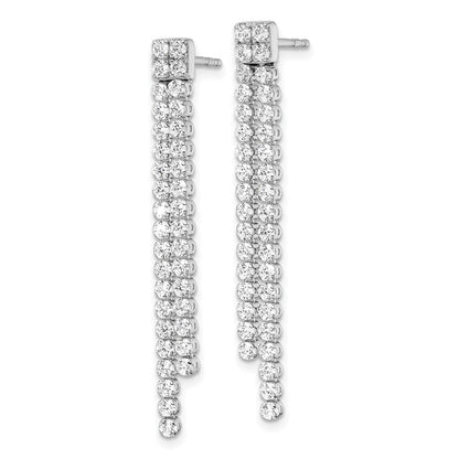 14k White Gold 1 7/8 Ct. Lab Grown Diamond VS/SI+ G+ Dangle Post Earrings