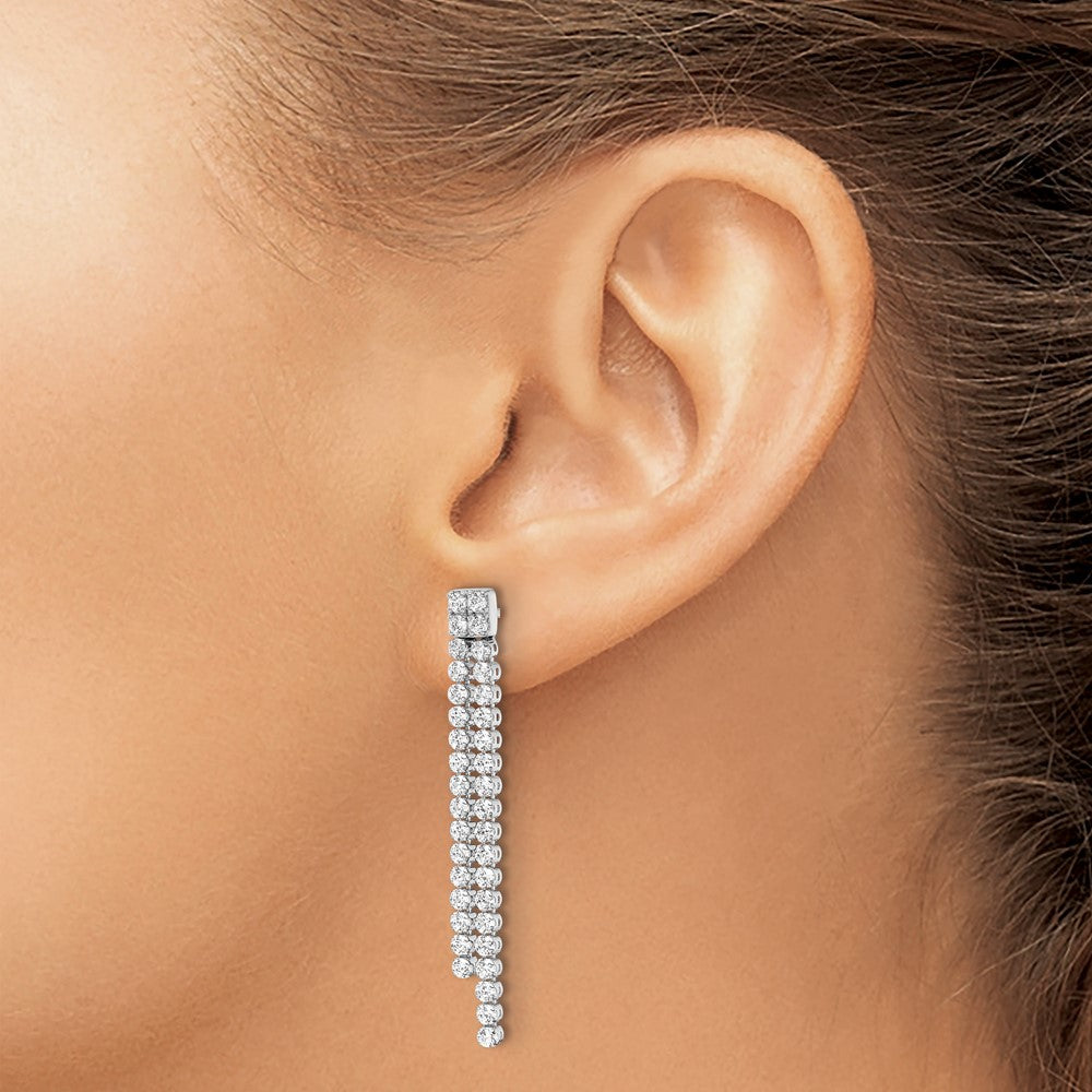 14k White Gold 1 7/8 Ct. Lab Grown Diamond VS/SI+ G+ Dangle Post Earrings