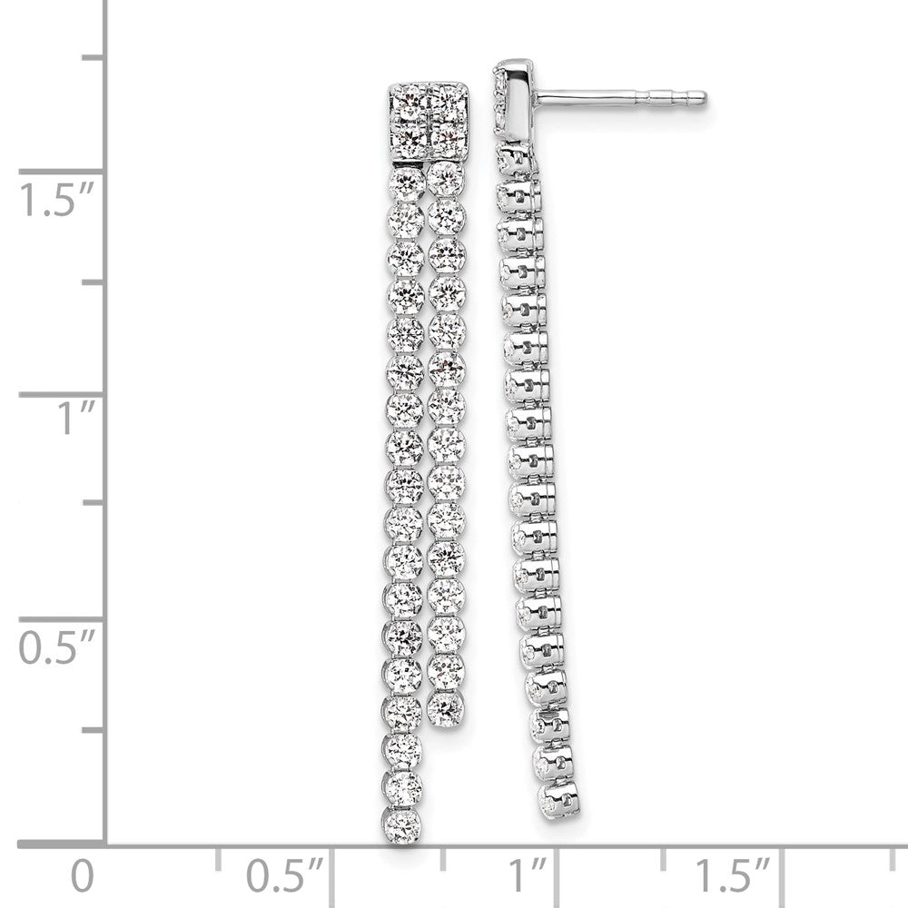 14k White Gold 1 7/8 Ct. Lab Grown Diamond VS/SI+ G+ Dangle Post Earrings