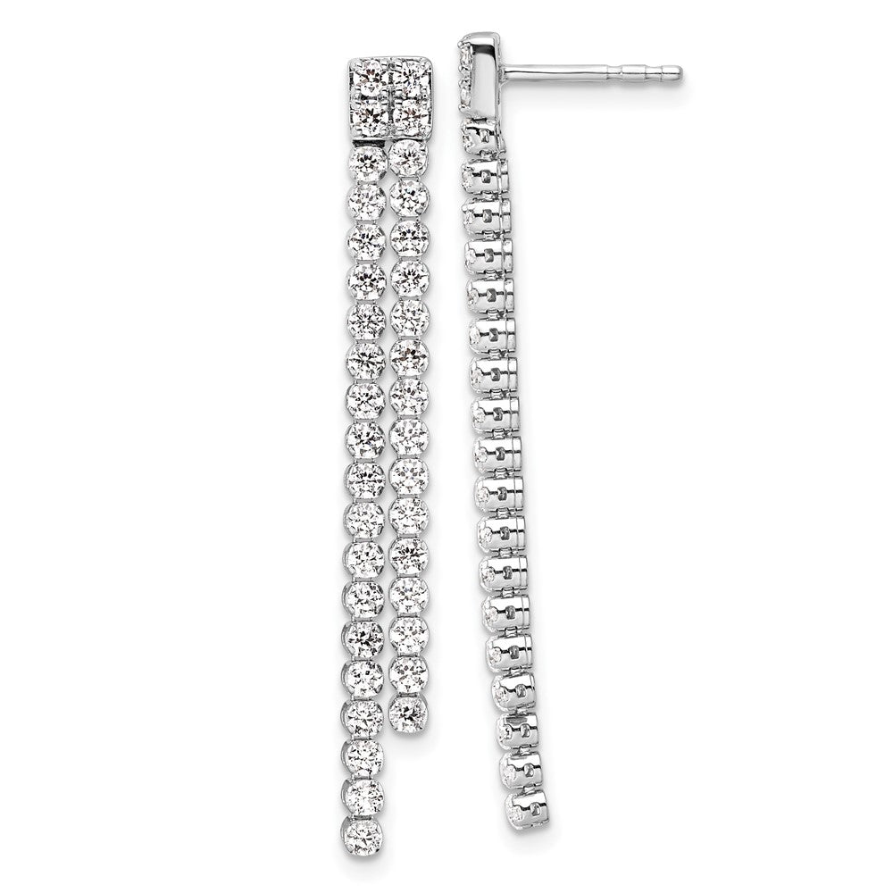 14k White Gold 1 7/8 Ct. Lab Grown Diamond VS/SI+ G+ Dangle Post Earrings
