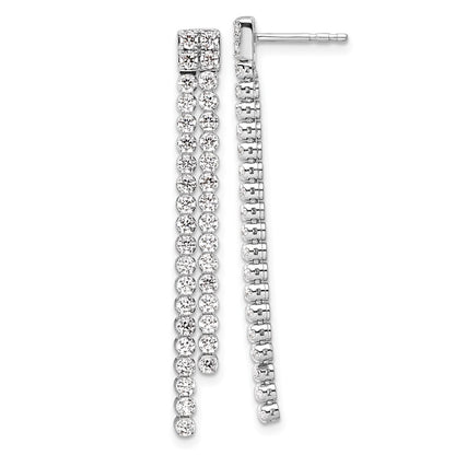 14k White Gold 1 7/8 Ct. Lab Grown Diamond VS/SI+ G+ Dangle Post Earrings