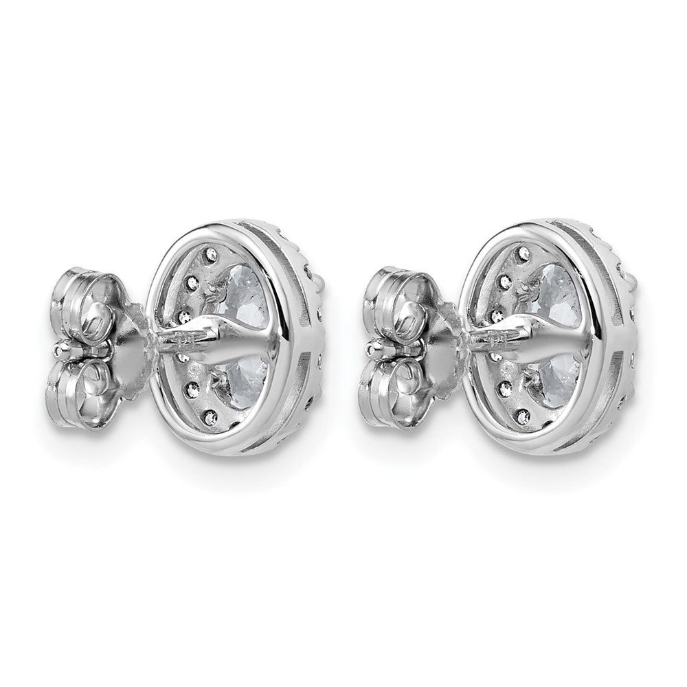 14k White Gold 1 Ct. Lab Grown Diamond VS/SI+ G+ Oval Halo Earrings