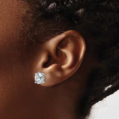 14K White Gold 3 Ctw Lab Grown Diamond Vs+ F+ Oval 4 Prong Heavy Wt. Stud Earrings