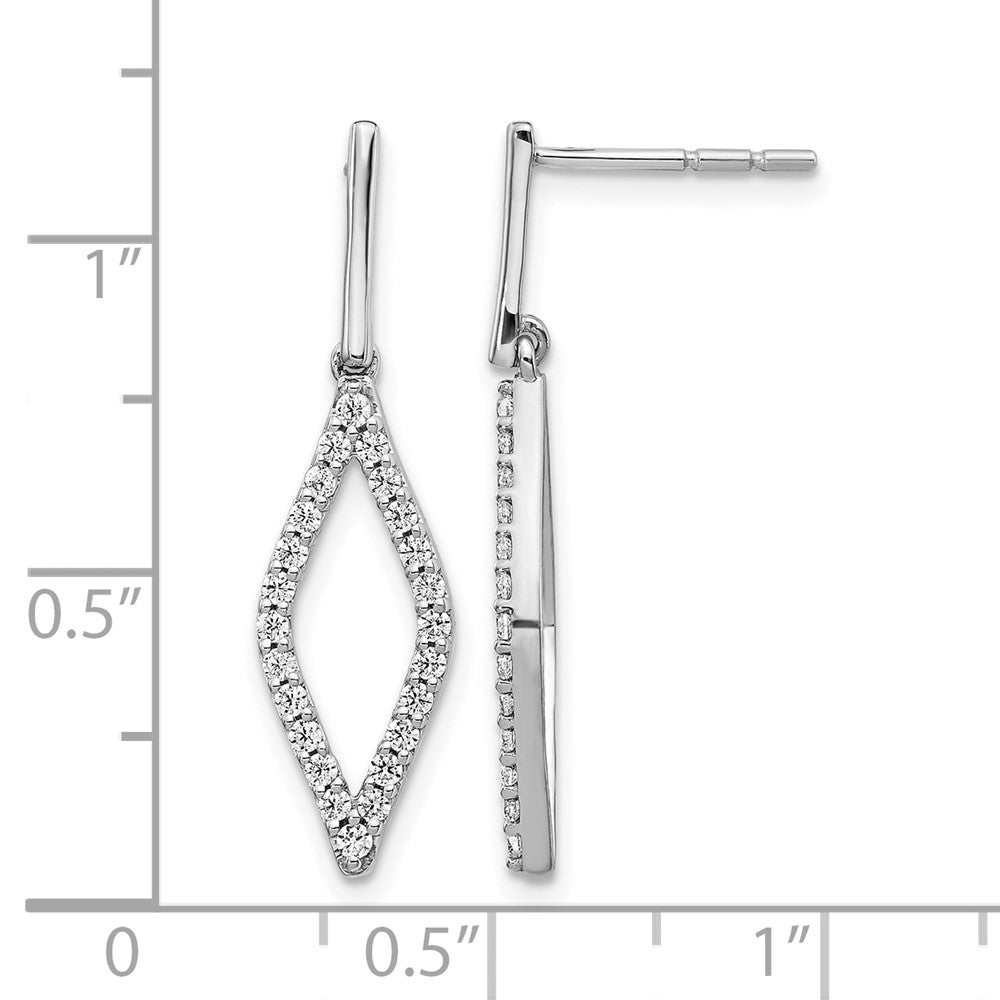 14k White Gold 1/2 Ct. Lab Grown Diamond VS/SI+ G+ Fashion Dangle Post Earrings