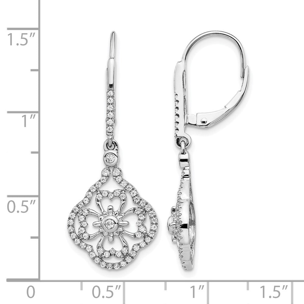 14k White Gold 1/2 Ct. Lab Grown Diamond VS/SI+ G+ Fashion Leverback Earrings