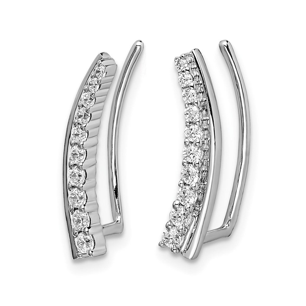 14k White Gold 1/3 Ct. Lab Grown Diamond VS/SI+ G+ Ear Climber Earrings