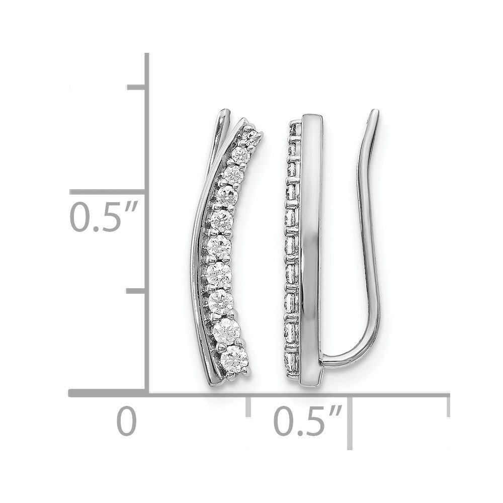 14k White Gold 1/3 Ct. Lab Grown Diamond VS/SI+ G+ Ear Climber Earrings