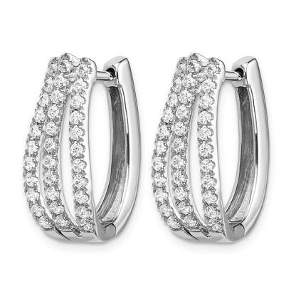 14k White Gold 1 Ct. Lab Grown Diamond VS/SI+ G+ Hinged Hoop Earrings