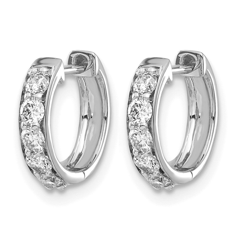 14k White Gold 1/2 Ct. Lab Grown Diamond VS/SI+ G+ Hinged Hoop Earrings