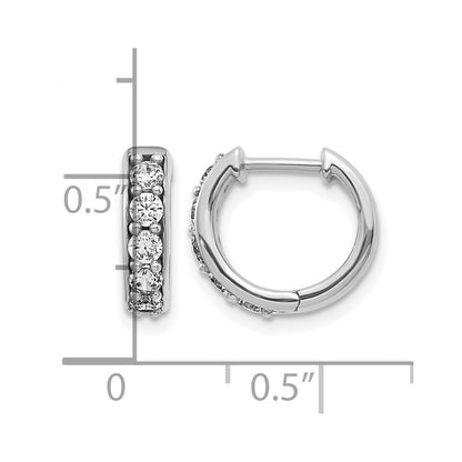 14k White Gold 1/2 Ct. Lab Grown Diamond VS/SI+ G+ Hinged Hoop Earrings