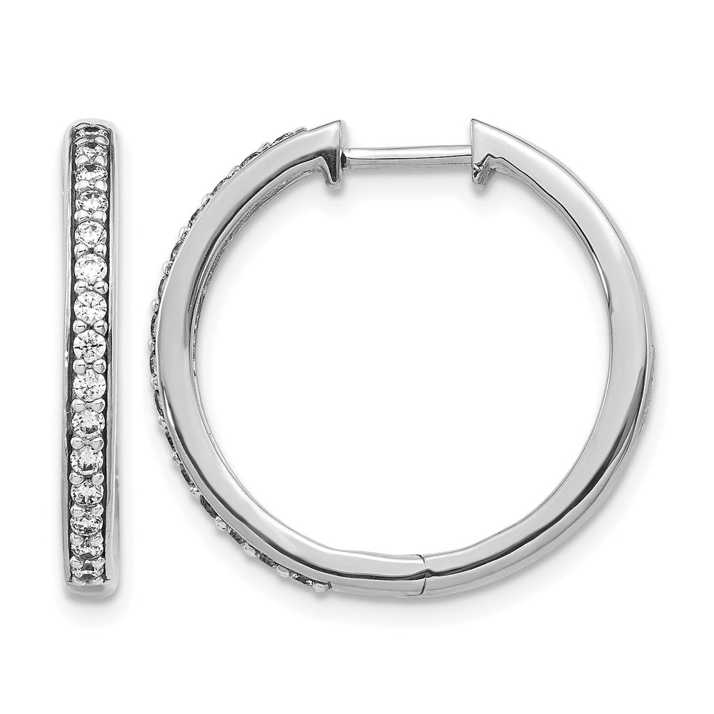 14k White Gold 1/3 Ct. Lab Grown Diamond VS/SI+ G+ Hinged Hoop Earrings