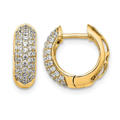 10K Yellow Gold Diamond Hinged Hoop Earrings