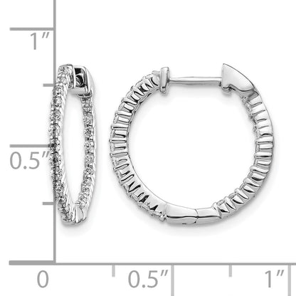 14k White Gold 1/2 Ct. Lab Grown Diamond VS/SI+ G+ In and Out Hoop Earrings
