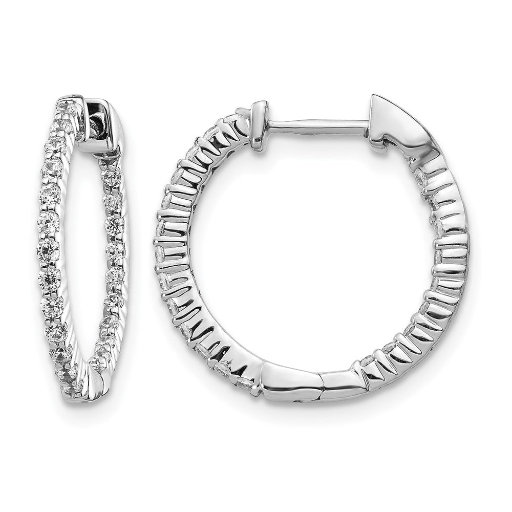 14k White Gold 1/2 Ct. Lab Grown Diamond VS/SI+ G+ In and Out Hoop Earrings