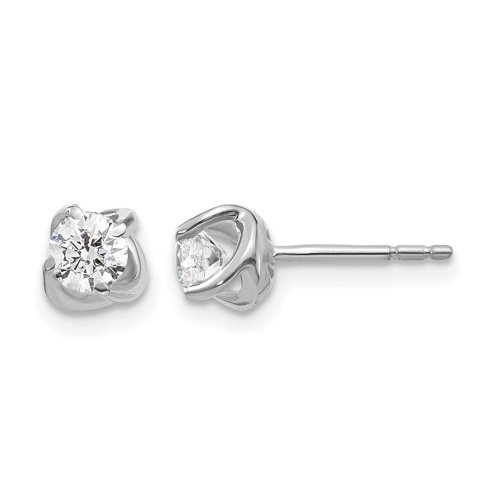 14k White Gold 1/2 Ct. Lab Grown Diamond VS/SI+ G+ Stud Post Earrings