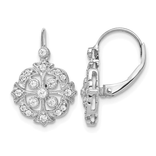 14k White Gold 1/3 Ct. Lab Grown Diamond VS/SI+ G+ Fashion Leverback Earrings