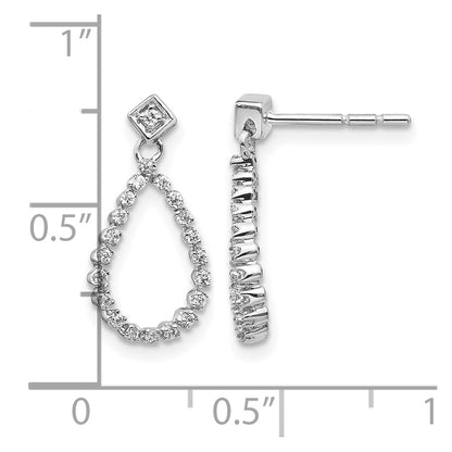 14k White Gold 1/4 Ct. Lab Grown Diamond VS/SI+ G+ Complete Dangle Teardrop Post Earrings