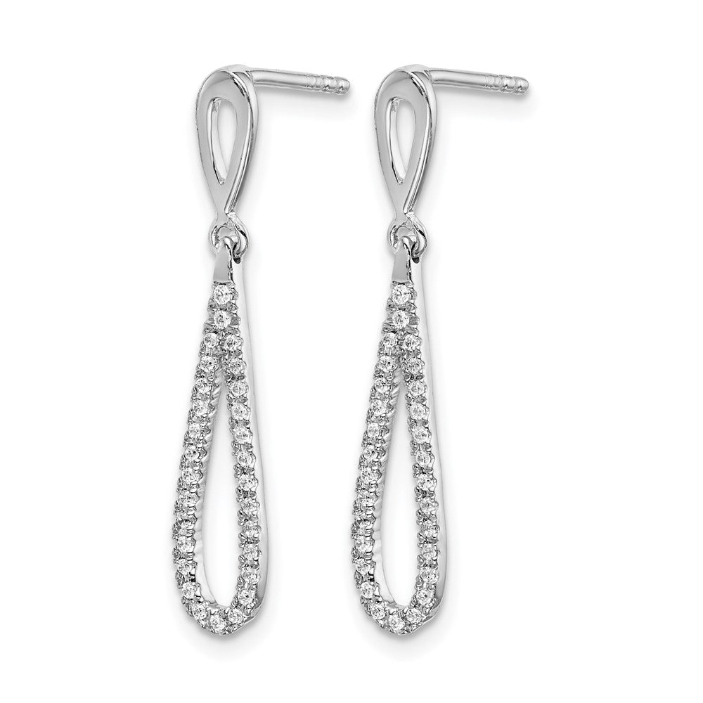 14k White Gold 1/5 Ct. Lab Grown Diamond VS/SI+ G+ Fashion Dangle Post Earrings
