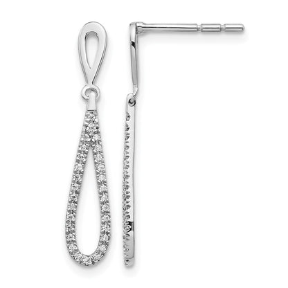 14k White Gold 1/5 Ct. Lab Grown Diamond VS/SI+ G+ Fashion Dangle Post Earrings