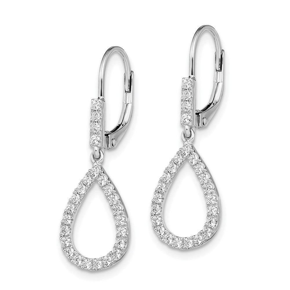 14k White Gold 1/2 Ct. Lab Grown Diamond VS/SI+ G+ Fashion Dangle Leverback Earrings