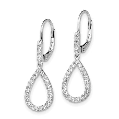 14k White Gold 1/2 Ct. Lab Grown Diamond VS/SI+ G+ Fashion Dangle Leverback Earrings