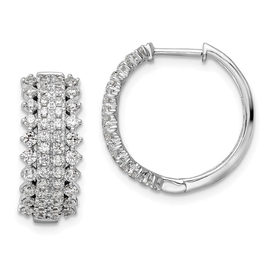 14k White Gold 1 1/2 Ct. Lab Grown Diamond VS/SI+ G+ Hinged Hoop Earrings