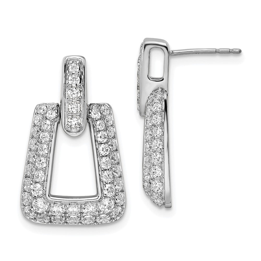 14K White Gold True Origin 1 3/4 Carat Lab Grown Diamond Vs Def Fancy Dangle Post Earrings