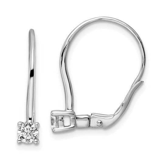 14K White Gold True Origin 1/2 Carat Lab Grown Diamond Vs Def Leverback Solitaire Earrings