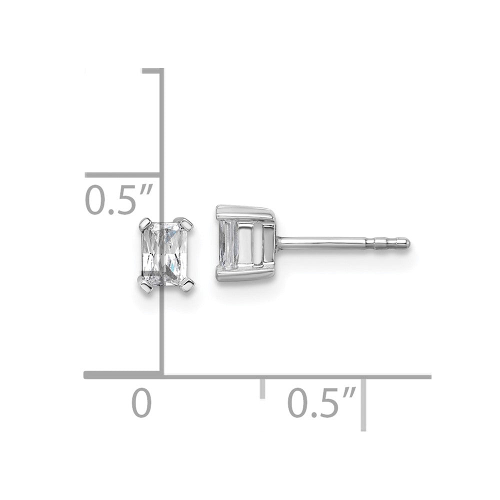 14k White Gold 1/2 ctw Certified Lab Grown Diamond VS/SI+ G+ Radiant 4 Prong Heavy Wt. Stud Earrings