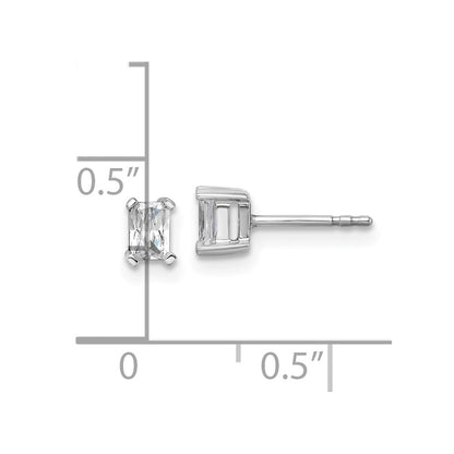 14k White Gold 1/2 ctw Certified Lab Grown Diamond VS/SI+ G+ Radiant 4 Prong Heavy Wt. Stud Earrings
