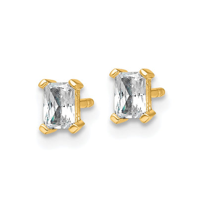 14K Yellow Gold 1/2 Ctw Lab Grown Diamond Vs+ F+ Radiant 4 Prong Heavy Wt. Stud Earrings